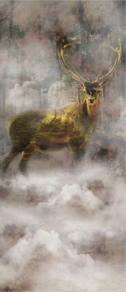 Szarvas az erdei ködben fotótapéta 91x211 az otthonodba +ragasztó