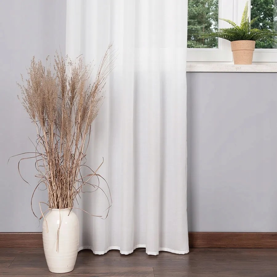 Mg Függöny Fehér színben 145x290 szalaggal , kész 1db Ár!