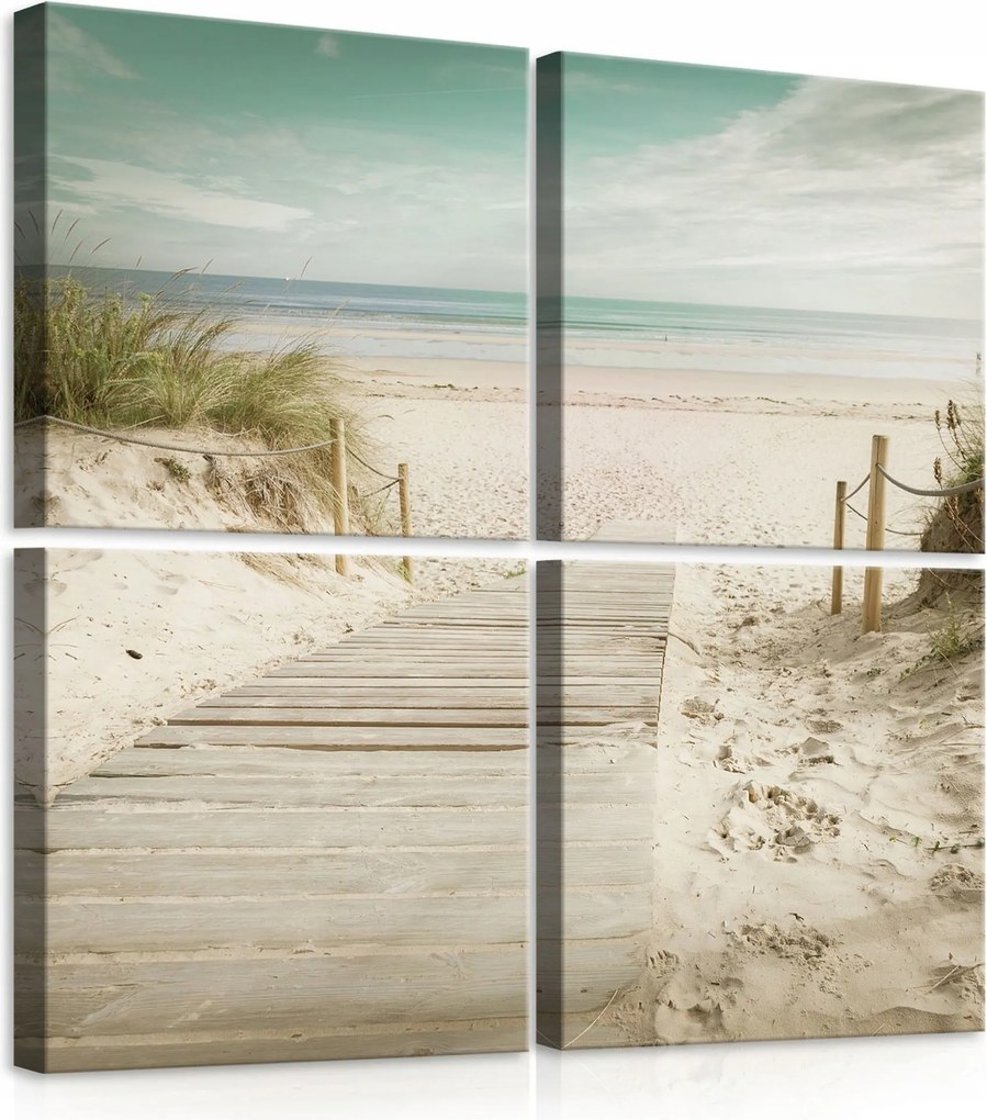 Vászonkép 50x50 Tengerpart ösvény tenger dűnék nyugalom nyár homok természet