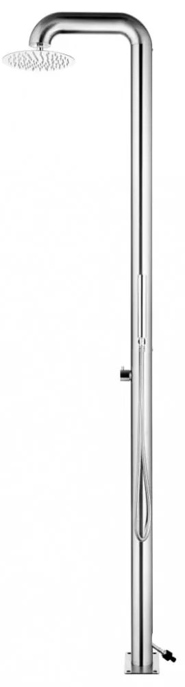 vidaXL rozsdamentes acél kerti zuhany barna aljjal 230 cm