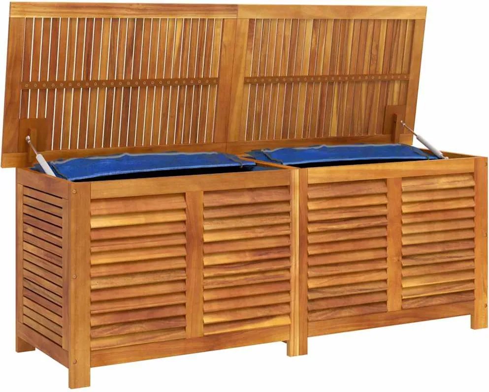 vidaXL tömör akácfa kerti tárolóláda zsaluval 150 x 50 x 56 cm