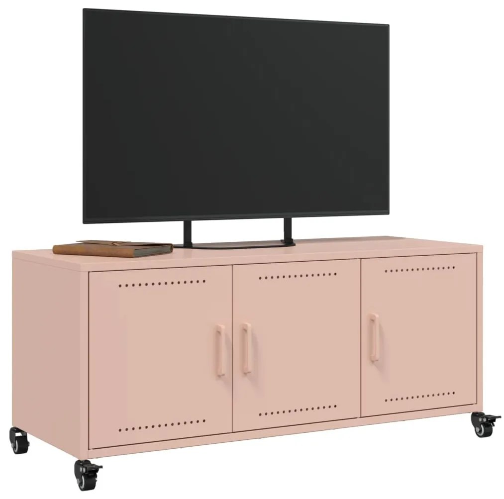 rózsaszín acél TV-szekrény 100,5 x 39 x 43,5 cm