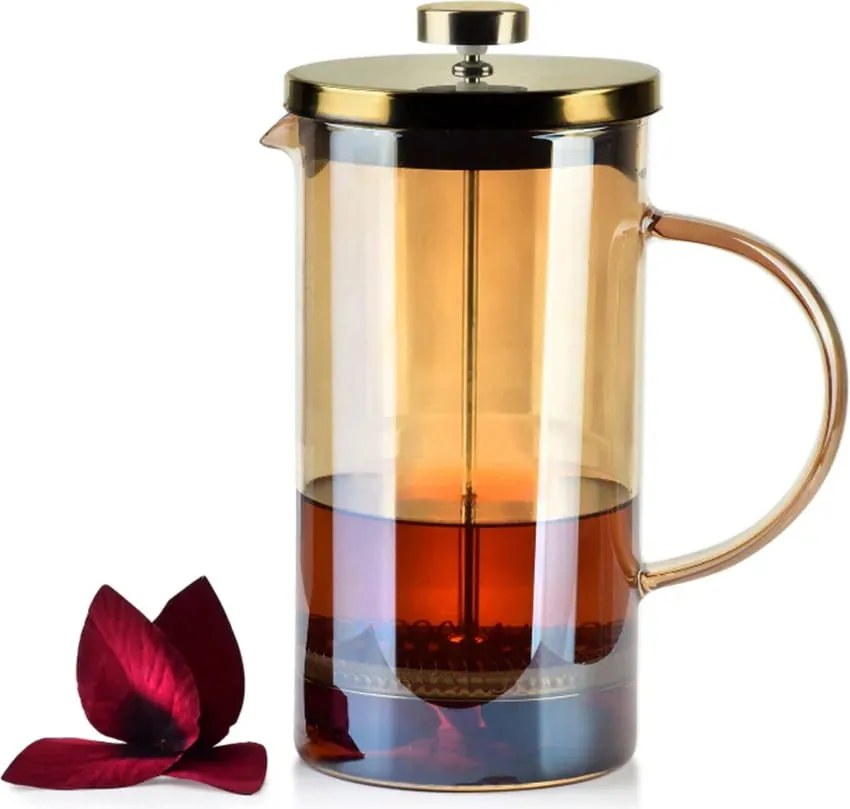 Arany színű dugattyús kávé- és teafőző Peter 1L French Press