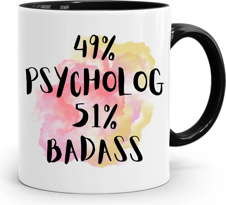 Pszichológus Pszichiáter Terapeuta Bögre Fekete, fényképes nyomtatással