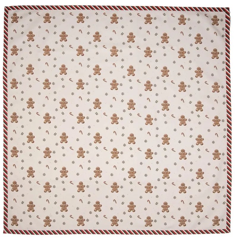 Karácsonyi pamut asztalterítő 100x100 cm Classic Gingerbread Magic
