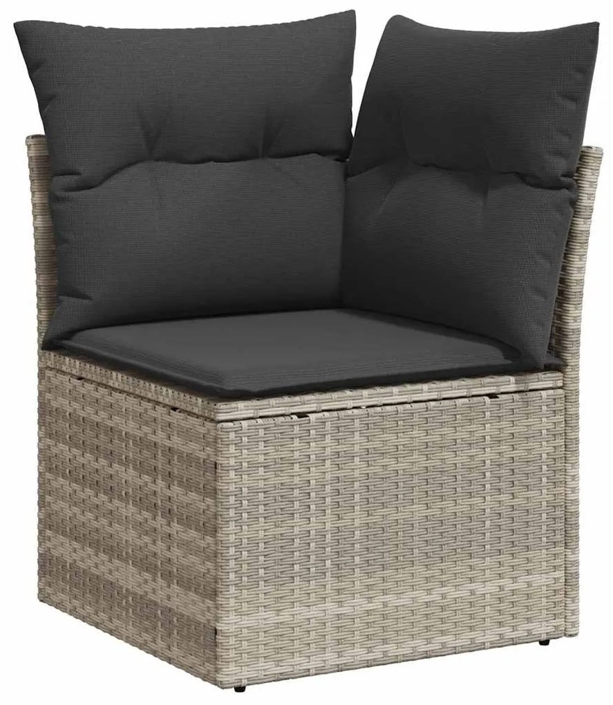 Kerti Kanapé Szett párnával 4 pcs Világosszürke Poli rattan