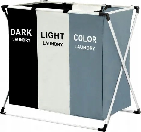 Kosár/rendező/szennyestartó háromrekeszes szabadonálló-kapacitás 135L