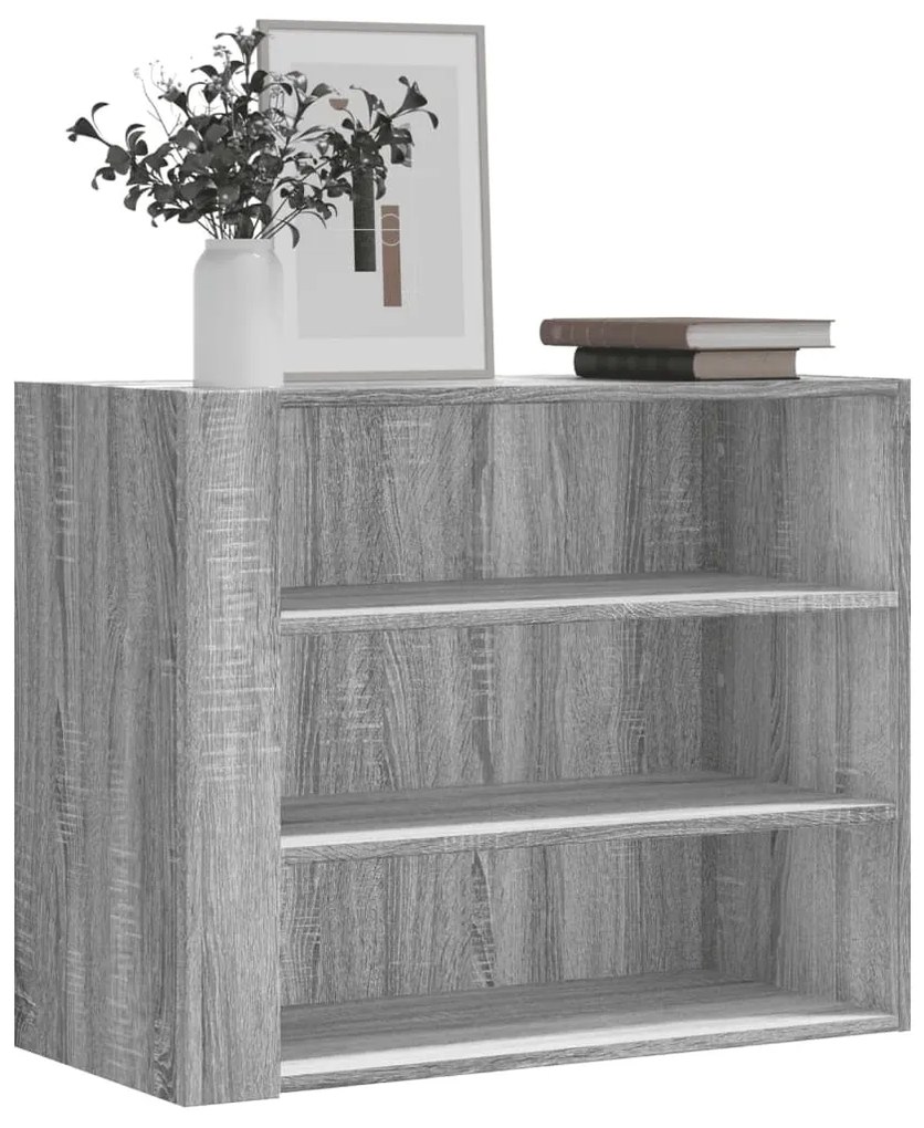 szürke sonoma színű szerelt fa faliszekrény 75 x 35 x 60 cm