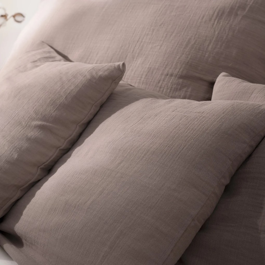 Goldea muszlin ágyneműhuzat – kávébarna 140 x 200 és 70 x 90 cm