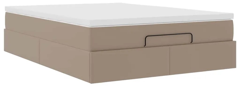 Ottomán ágykeret matraccal Cappucino 140x190cm műbőrrel