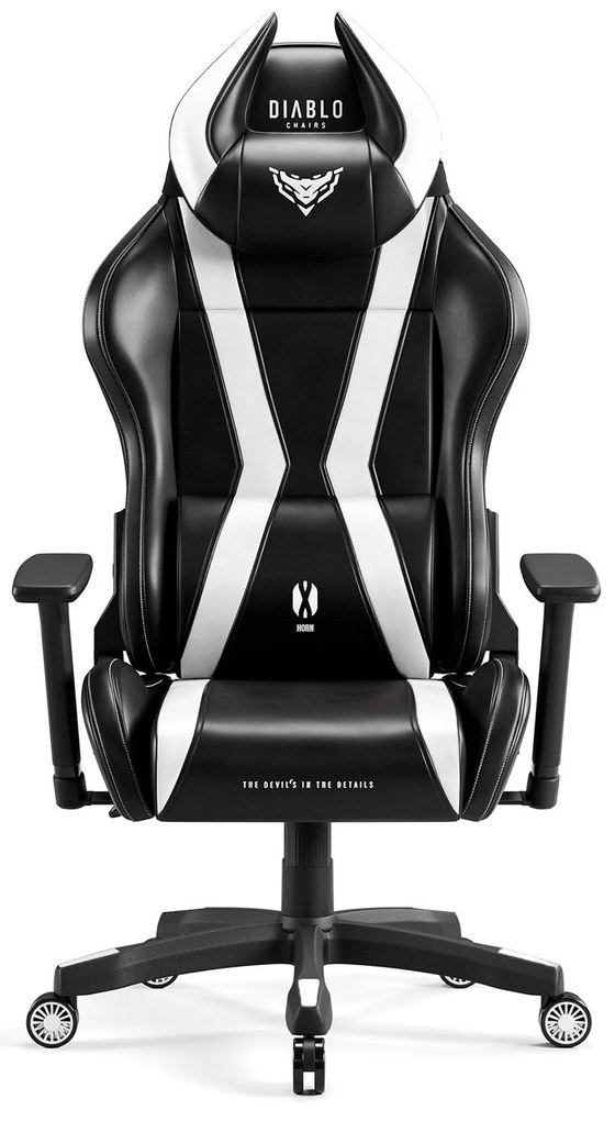 Gamer szék Diablo X-Horn 2.0 Átlagos méret, Fekete-fehér