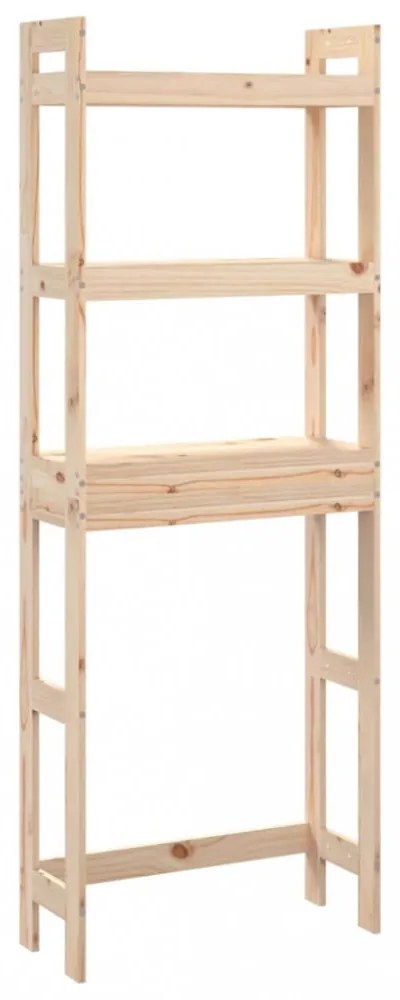 tömör fenyőfa fürdőszoba állvány 63x26x171 cm