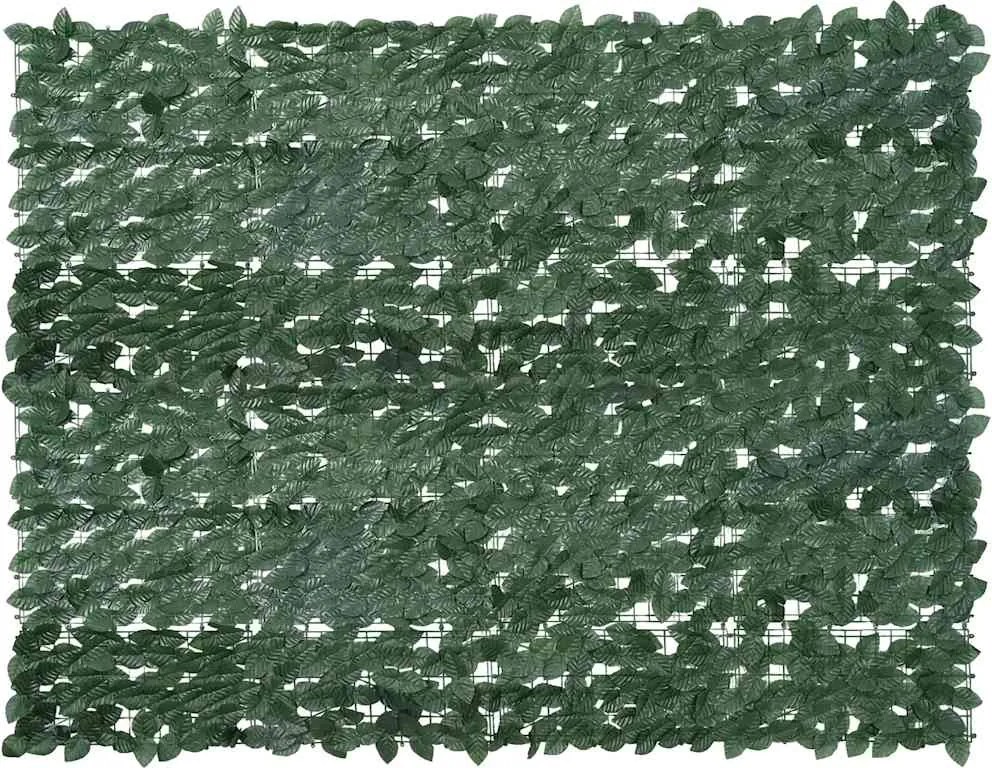 vidaXL sötétzöld leveles erkélyparaván 200 x 150 cm