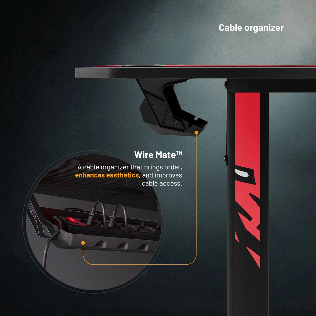 Gamer asztal 160 cm fekete: Diablo X-Mate 1600