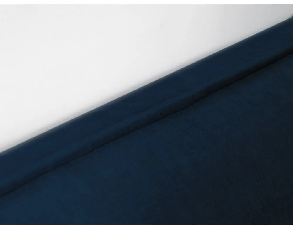 Sötétkék kárpitozott franciaágy tárolóhellyel ágyráccsal 160x200 cm Jade – Bobochic Paris