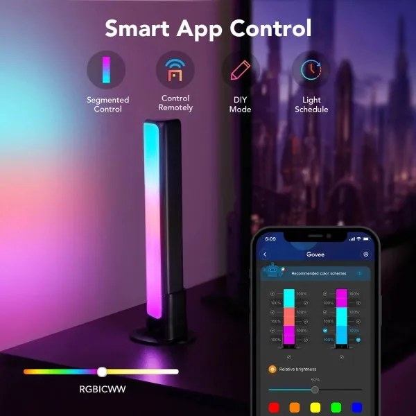 Govee - 2 db Flow Plus SMART LED TV & Gaming RGBICWW Wi-Fi szett