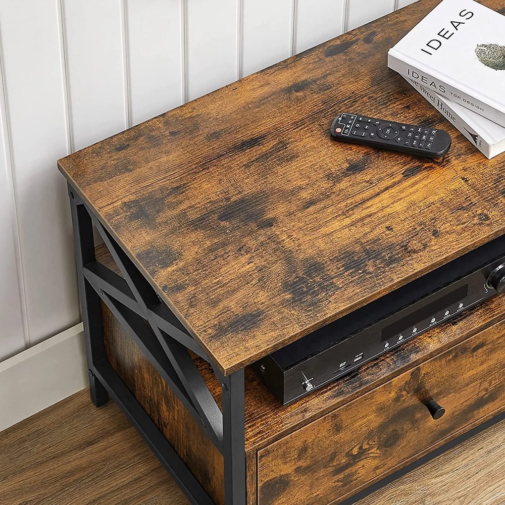 TV-szekrény 2 fiókkal 120 x 50 x 40 cm rusztikus barna