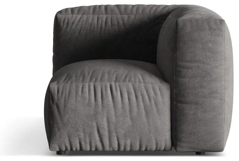 Szürke bársony kanapé modul (variálható sarok) Martina – Micadoni
