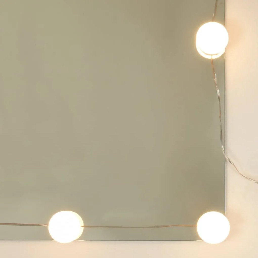 fehér fésülködőasztal LED-világítással 74,5 x 40 x 141 cm