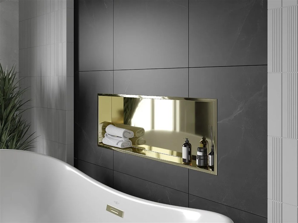 Mexen X-Wall-R falba építhetö polc falfülke 90 x 30 cm, arany - 1950903010 Falfülke