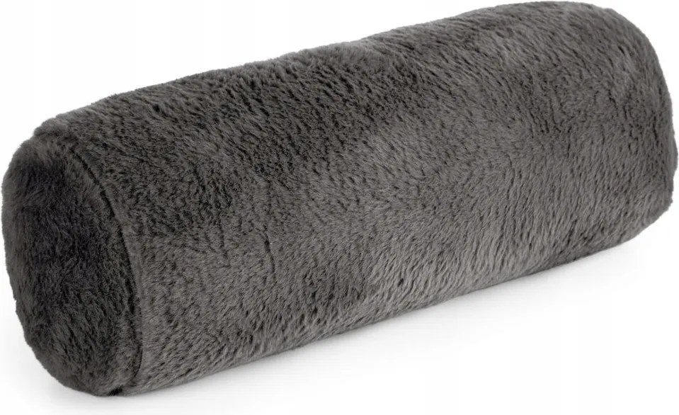 Dekoratív párnahuzat henger Nina 15x45 Eurofirany acél szőrme és bolyhos