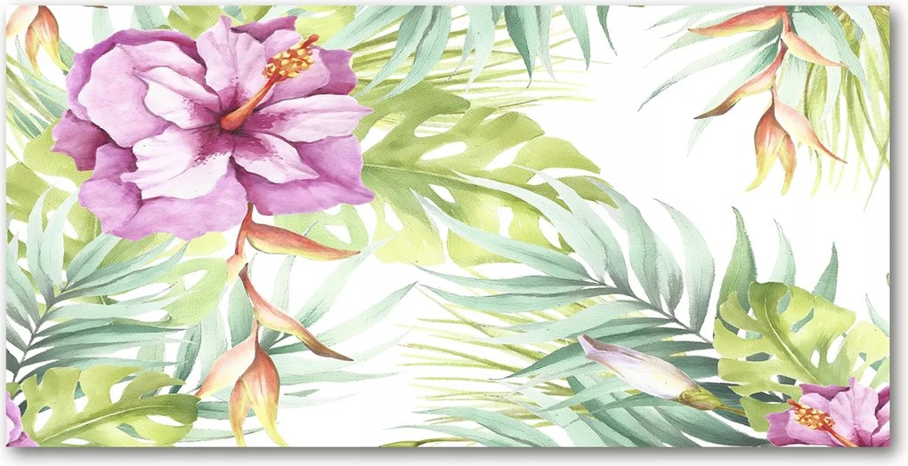 Konyhai panel Hawaii virágok 120x60 cm Ragasztó