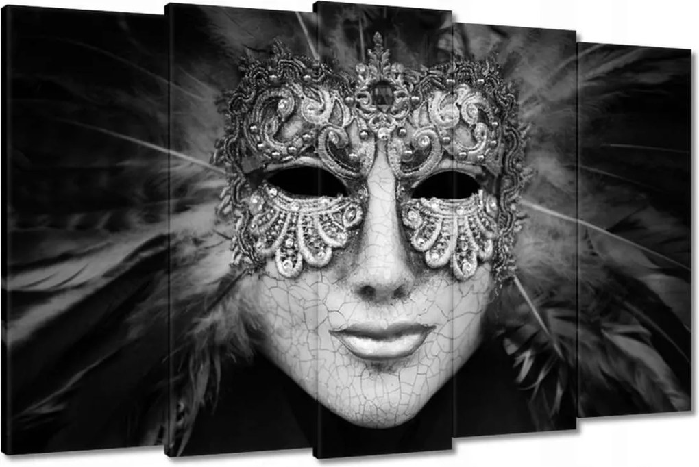 Vászonkép 150x95 Velencei maszk szürke