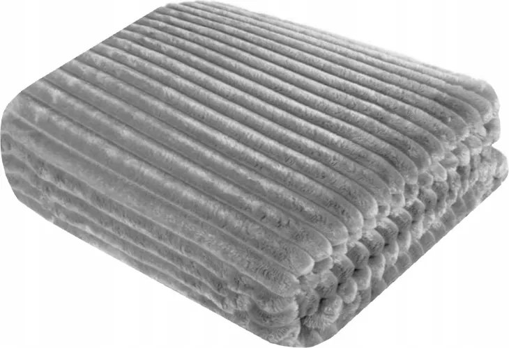 Takaró 160X200 Mikroszálas Hamu Ágytakaró Bolyhos Dombornyomott Csíkos