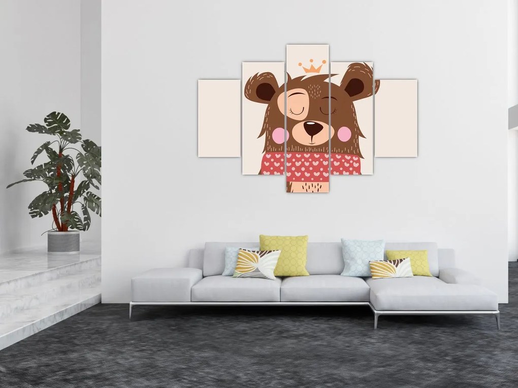 Kép - Teddy maci piros sállal (150x105 cm)