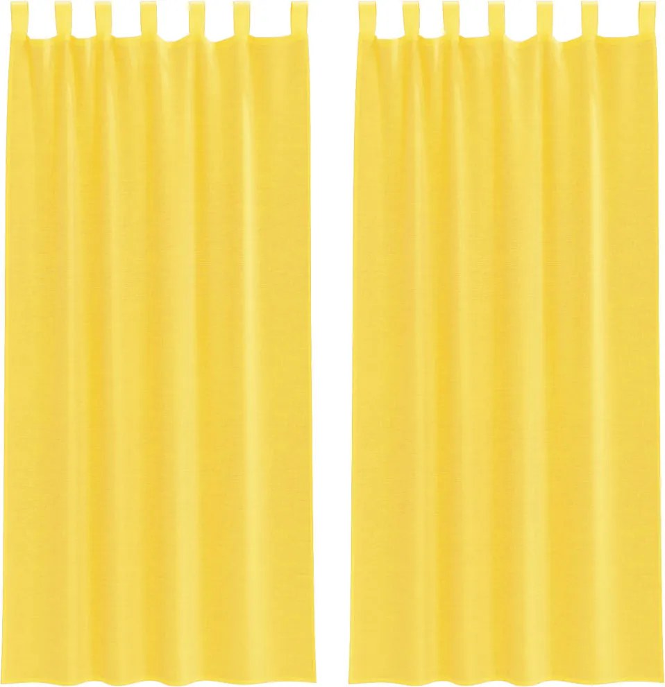 vidaXL 2 db sárga fátyolfüggönyök hurokkal 140x225 cm