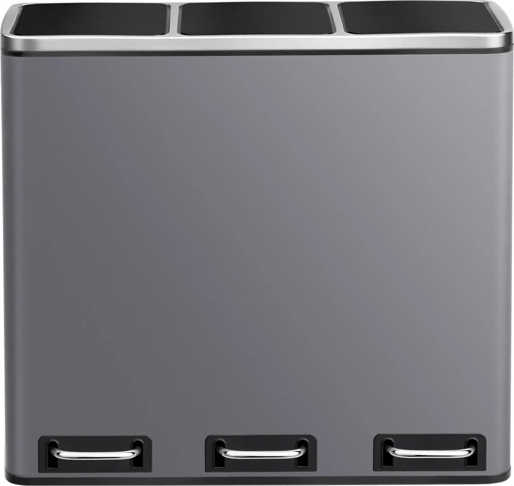 Konyhai szemeteskosár 3x18L szelektív hulladékgyűjtő rendszer szürke