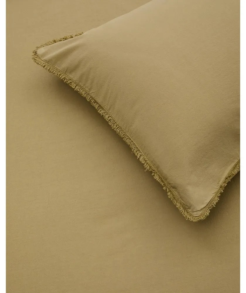 Sárga-zöld egyszemélyes hosszabbított pamut-perkál ágyneműhuzat 150x220 cm Sifinia – Kave Home