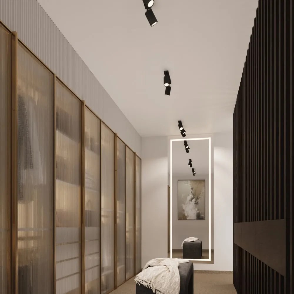 Fekete spotlámpa 6,5x45 cm Gleam – Sollux