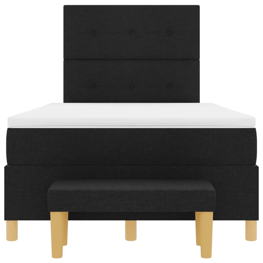 Box Spring Ágy Matrac & Pad Fekete 120x190 cm Szövet