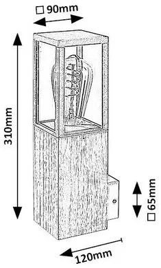 Rabalux 7195 Wales kültéri fali lámpa fa elemekkel