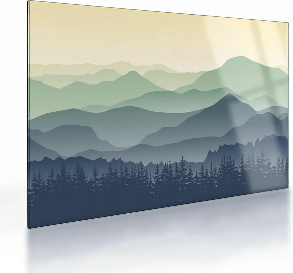Üveg kép - Forest Mountain (70x50 cm)