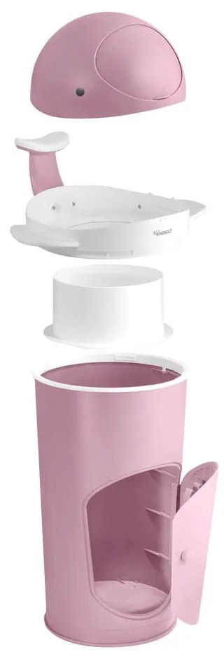 Rózsaszín műanyag szemetes pelenkákhoz 25 l Whale – Kindsgut