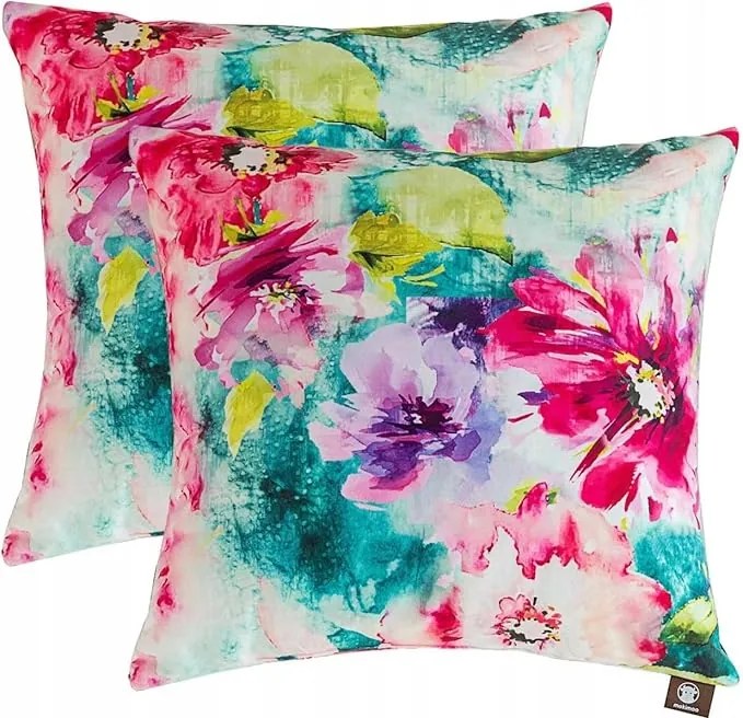 Párnahuzat 45 x 45cm Dekoratív Akvarell Virágok Tavasz 2 db