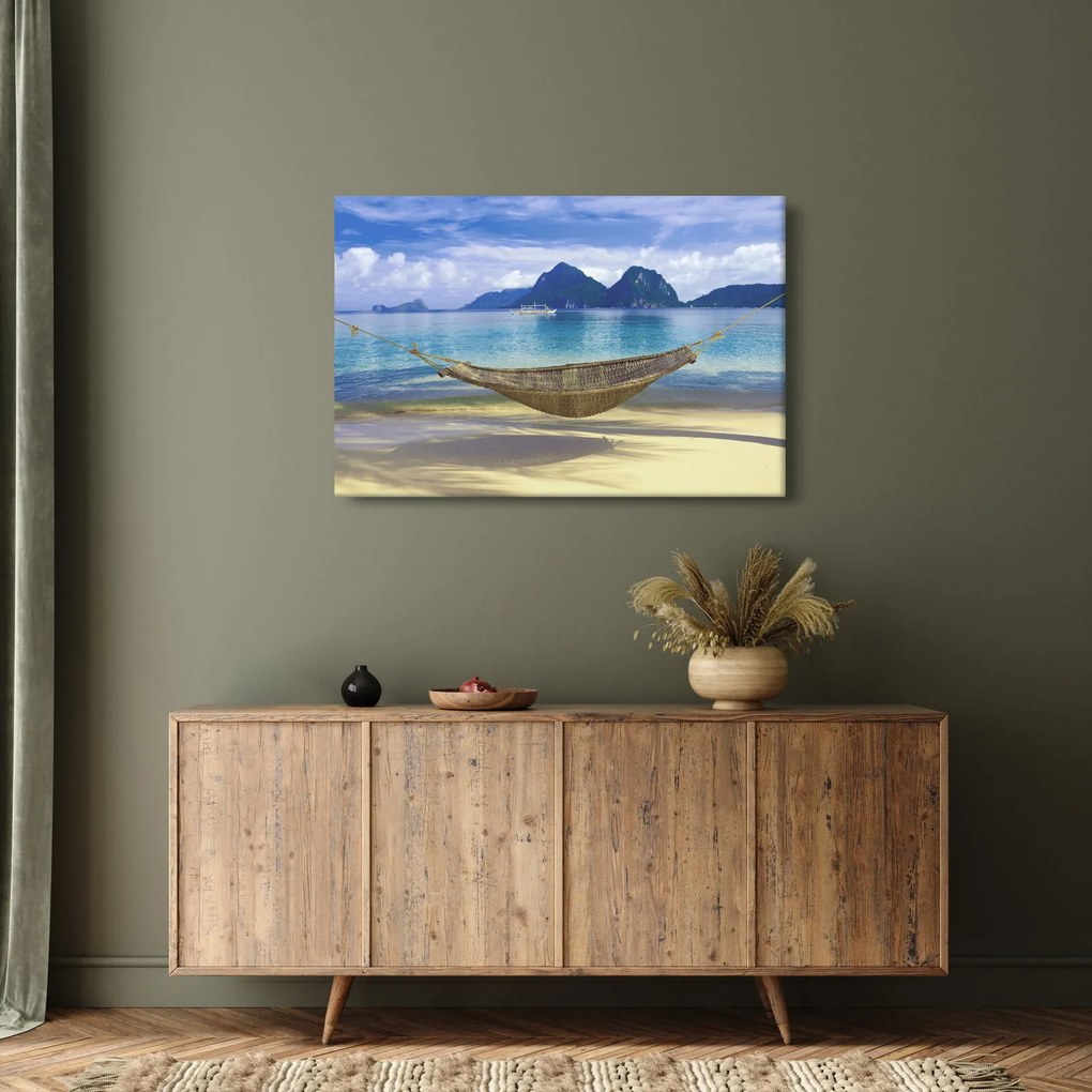 Kép - Egy függőágy képe a tengerparton 2 (90x60 cm)
