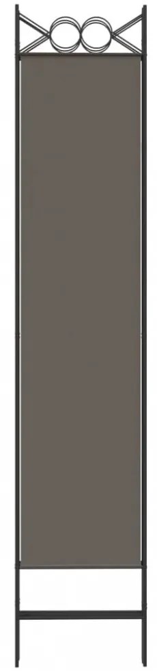 5 paneles antracitszürke szövet térelválasztó 200x200 cm