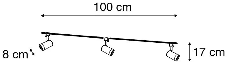 Okos sínrendszer fehér 1 fázisú 3 lámpás, Wi-Fi GU10-zel - Iconic Jeana