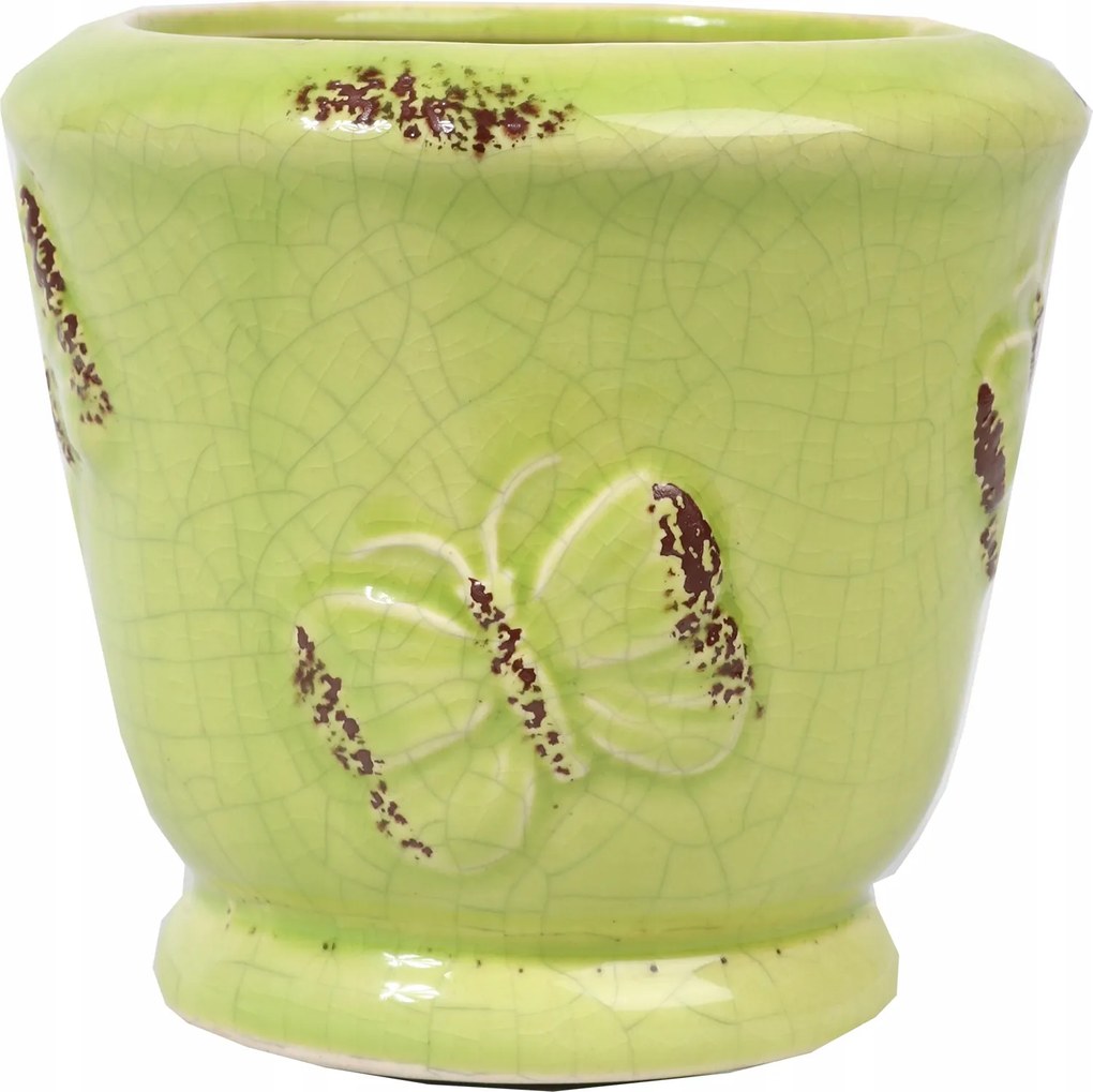 Kerámia váza takaró zöld 10x9 dekoráció