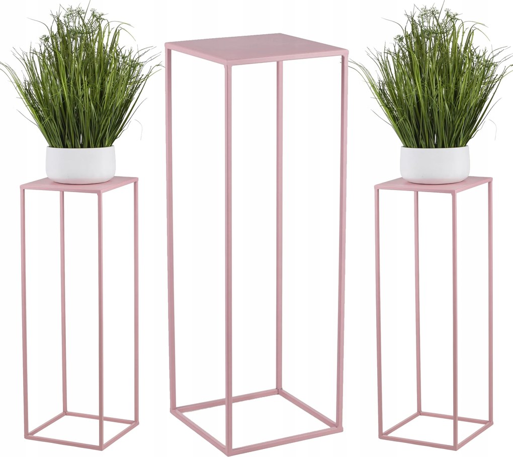 Bájos rózsaszín fém virágágyás álló növények virágok szilárd loft 70cm