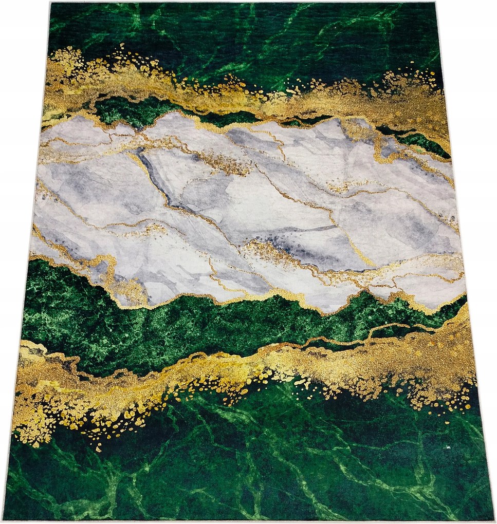 Szőnyeg 120x170 Márvány Csúszásgátló Zöld Loft Modern Divatos Szoba