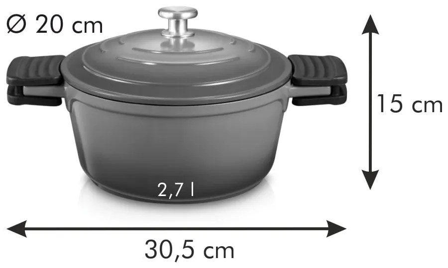 Indukciós tűzhelyhez alkalmas edény tapadásmentes felülettel 2.7 l Bordeaux – Tescoma