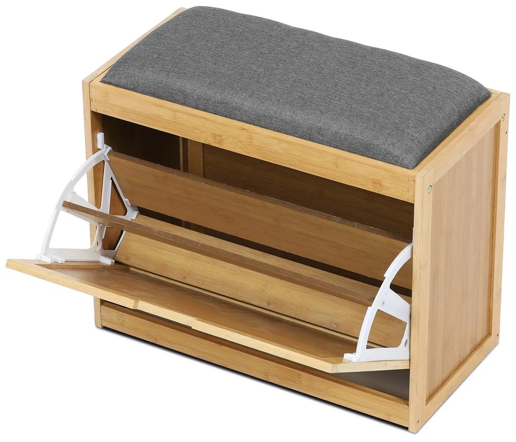 Autronic DR-N1014 GREY2 cipőtartó zsámollyal, 60 x 51 x 29 cm