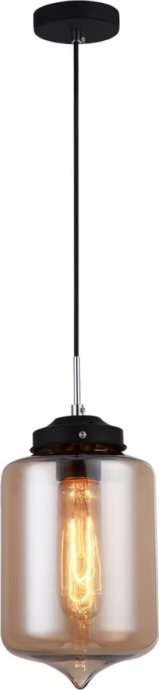 ITALUX MDM2095-1-C TUBE Modern Függesztett Lámpa Fekete, Átlátszó E27 IP20