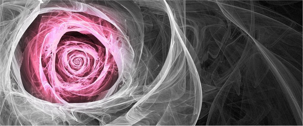 Kép - Absztrakt rózsa, fukszia (120x50 cm)