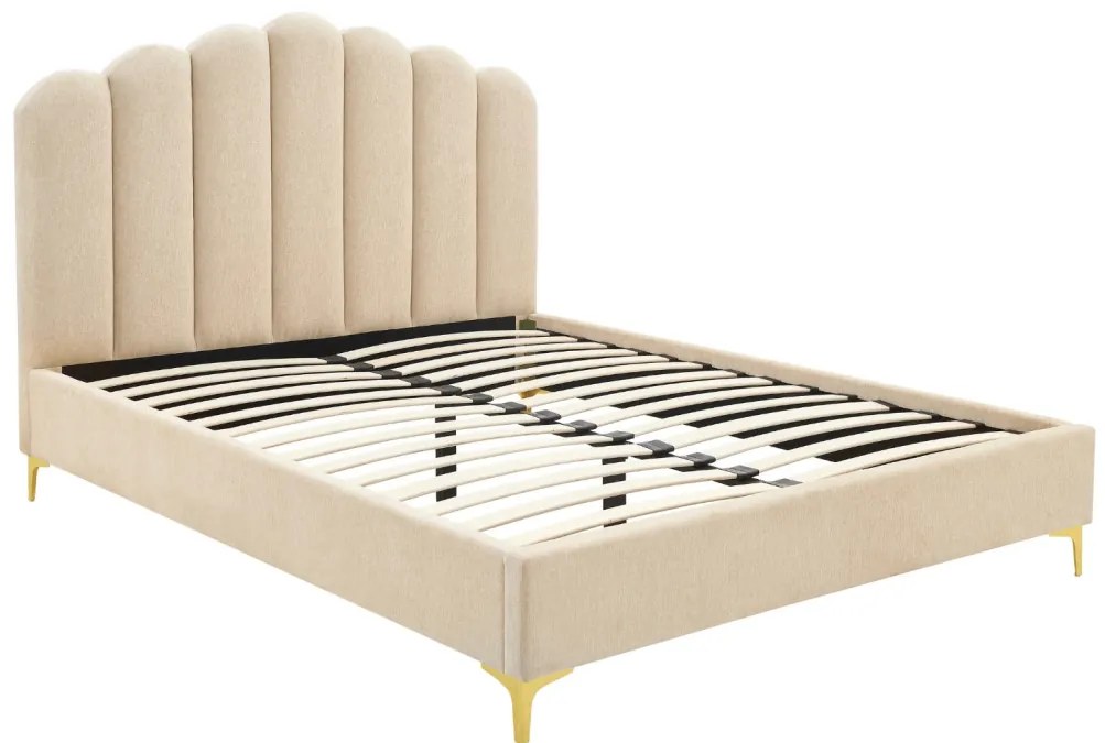 Bézs Bársony Franciaágy 160x200 GEMINI