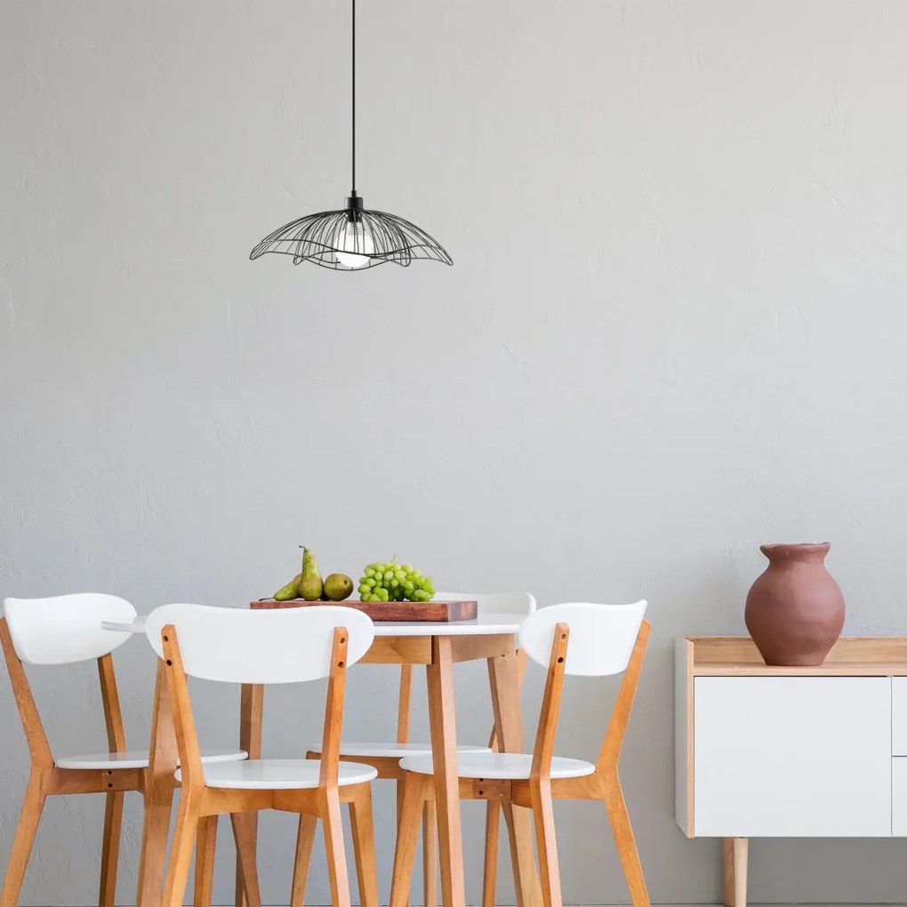 Farac 6380 fekete fém függőlámpa, Ø50 cm